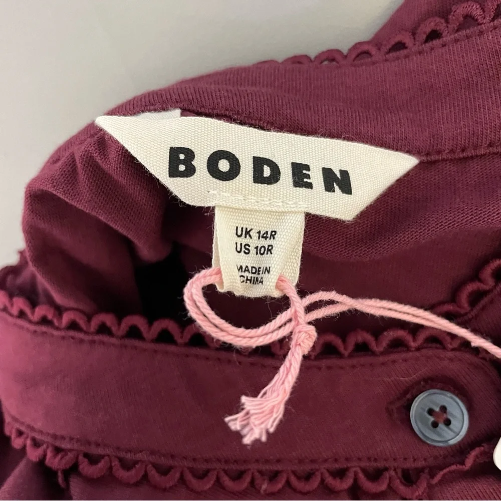 Boden 10R Women's Shirred Waist Tier Midi Dress Western Boho Prairie Cottage NEW - Picture 9 of 13